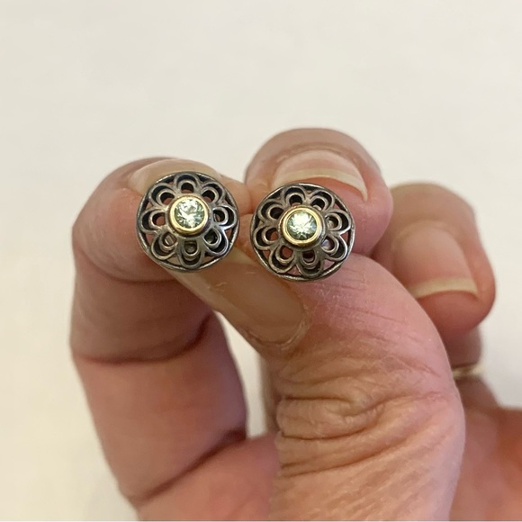 Pandora Vintage Allure green spinal stud earrings - Picture 2 of 4